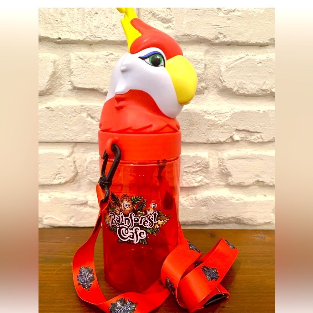 Rainforest Cafe Parrot Souvenir Bottle 12” With Strap